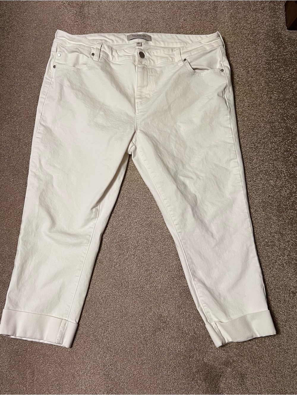 Liverpool White Crop Jeans